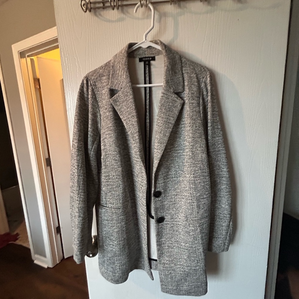 torrid Heather Gray Knit Longline Blazer